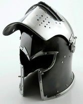 Barbuta Battle Knight Steel Black Medieval Visored Barbute Helmet
